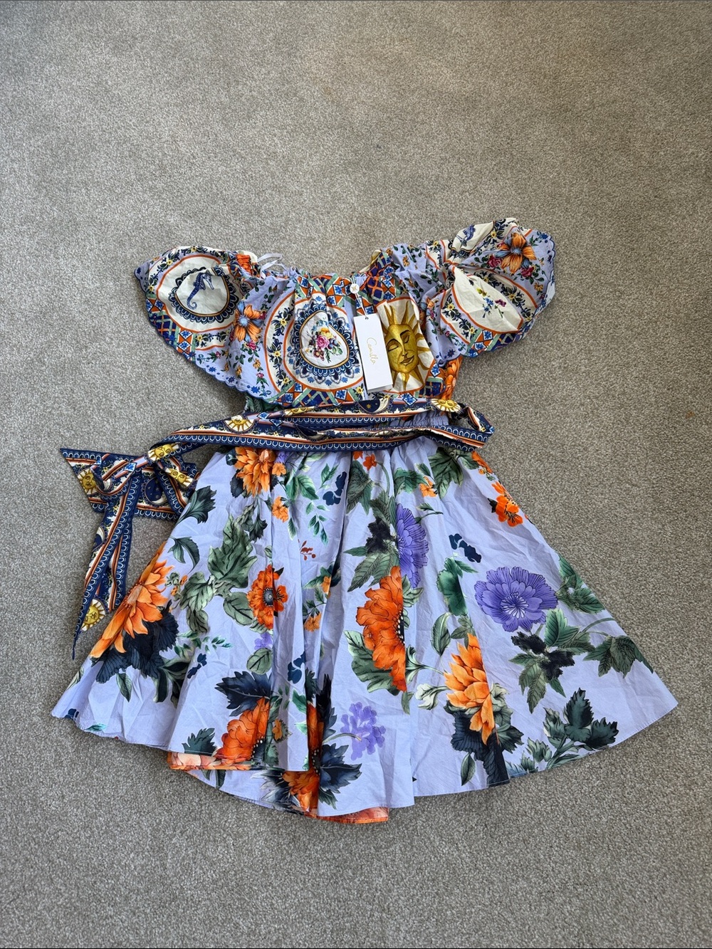 NEW Camilla Luscious in Lisbon Floral Off-Shoulder Frill Resort Dress Sz XS US4 - Picture 9 of 13